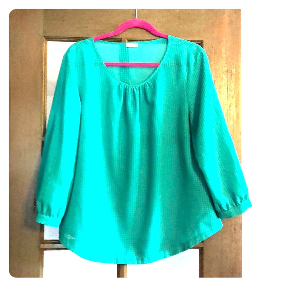 Cute aqua green J. Crew blouse size M